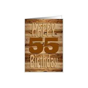    55th Birthday, Carved wood for a handyman Card Toys & Games