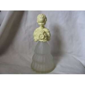  Avon Yellow Flower Girl Figurine Cologne Bottle 