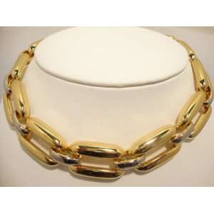  Large Rectangular Link Chain in Two Tones 