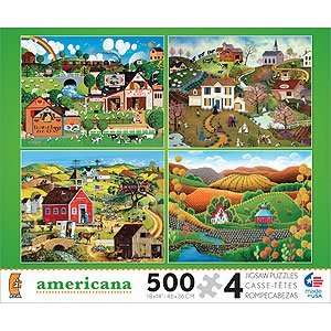   Americana 4 In 1 Multi Pack Collection Jigsaw Puzzles Toys & Games