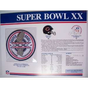   Super Bowl 20 (XX) 1986 Richard Dent MVP Willabee Ward Patch and Stat