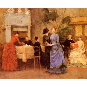   painting name Afternoon Tea, By Miralles Francisco