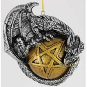  AzureGreen Hanging Dragon and Inverted Pentagram Sphere 
