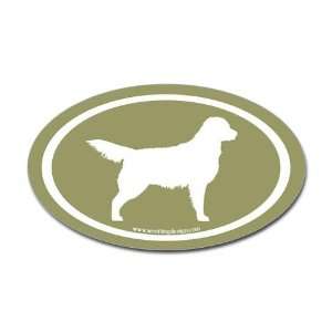  Sage Golden Retriever wht on sage Pets Oval Sticker by 