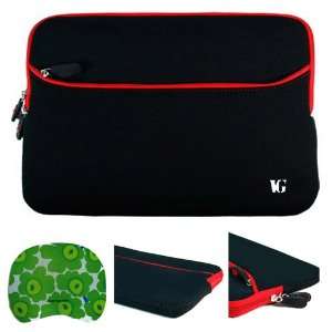 Black with Red Edge Laptop Sleeve Water Resistant Case with Zippered 