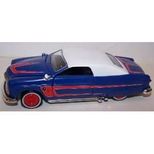  49 Ford Coupe in Color Blue with Red Stripes with White Top Toys