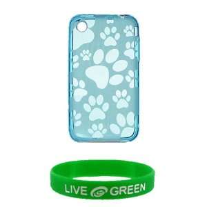  Blue Dog Paw Design Silicone Crystal Skin Case for Apple 