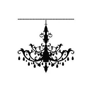  Wall Decals Stickers Art Home Decor, BLACK Chandelier 2 Wall Decals 