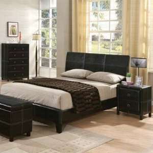  Retro Modern Queen Bedroom Set in Black Furniture & Decor