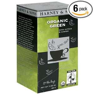 Sons Fine Tea, Organic Green with Citrus & Ginkgo, Case of Six 20 Tea 