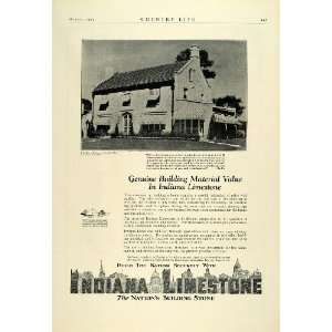  1924 Ad Indiana Limestone J. B. Martin Home Columbus Ohio 