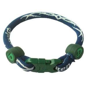  Phiten Titanium Tribal Navy 7 Bracelet w/ Forest Green 