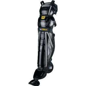 Wilson Pro Stock Hinge FX Pro 17 Adult Leg Guard   Black   Equipment 