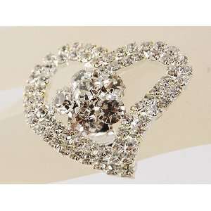  Love Statement Heart Shape Flower Rhinestone Trend Ring Jewelry