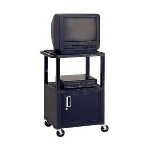  Adjustable Height Audio Visual Cart with Cabinet Color 