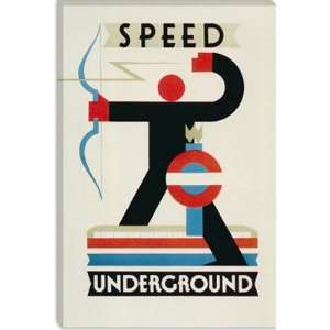 Speed Underground The London Undergrond Vintage Poster Giclee Canvas 