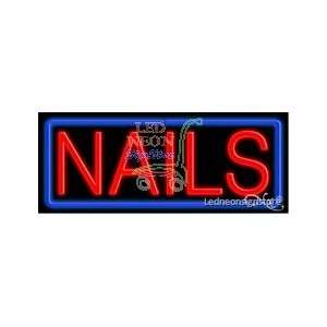 Nails Neon Sign 13 inch tall x 32 inch wide x 3.5 inch Deep inch deep 