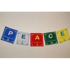  Peace Prayer Flags in English 5 Flags Set 5x5 Inches 