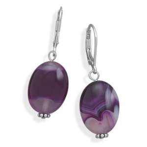  Dyed Purple Agate Earrings Jewelry