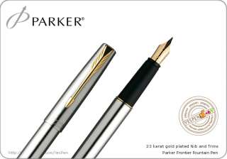 Parker Frontier Fountain Pen Flighter Gold Nib Fine NEW  
