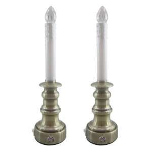   Lighting 7W Incandescent Twin Pack Candle Stick Lamp, Antique Brass