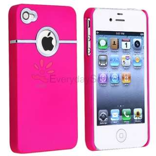 Hot Pink Hard Case with Chrome Hole Rear for Sprint Verizon AT&T 