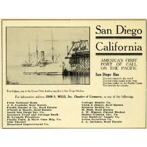  1908 Ad San Diego Harbor California Culgoa Evans Fleet 