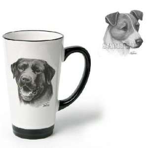   Cup with Jack Russell Terrier (6 inch, Black and white)