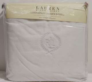 Ralph Lauren Luxuriously Soft Micromink White King Size Blanket 