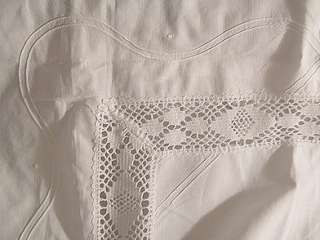 ANTIQUE Victorian Pillow Cases Shams with Lace Trim   2 Extra Large 