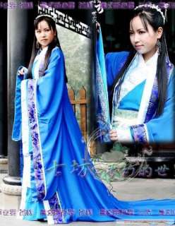 China Hanfu Blue Cape Dress Drama Cosplay Costume BlCa  