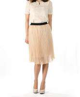 Classic Pleated Chiffon Knee length Skirt 3 Colors  