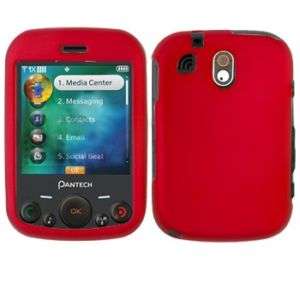 Rubber Red Hard Case Cover for Pantech Jest TXT8040  