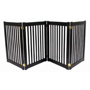    Four 32 Panel Free Standing Pet Gate in Black