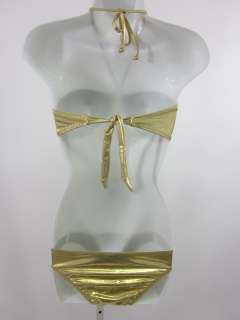 NWT POINT CONCEPTION Gold Bikini Bathing Suit Sz S / L  