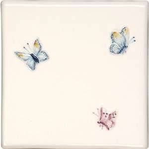   Butterflies Clematis 4 x 4 Peacock Ceramic Tile