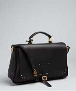 Chloe black leather briefcase style crossbody bag style# 319203001