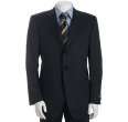 zegna navy wool 3 button fit rom suit with single pleat trousers