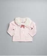 Christian Dior BABY rose cotton faux fur trimmed button front top 