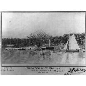  Sacramento,California,1848,CA,sailboats,water,shoreline 