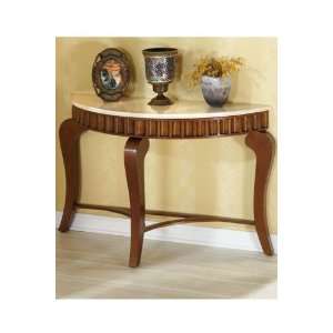  Florentine 48w Half moon Table With Travertine Marble Top 