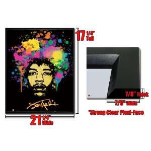   Framed Jimi Hendrix Poster Paint Splatter Drops 16728