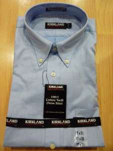 NEW MENS KIRKLAND SIGNATURE 100/2 Cotton Dress Shirt  