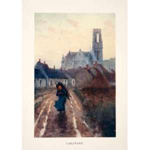  1902 Color Print Detmold Larchant Ile France Seine Marne 