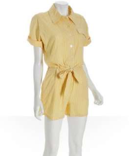 Marc by Marc Jacobs yellow stripe cotton button front romper   