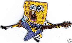 SPONGEBOB PLAYING GUITAR EMBROIDERED PATCH   