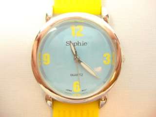 Sophie Stainless watch Yellow rubber strap  