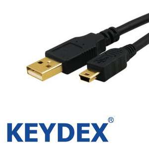KEYDEX USB 2.0 Cable A Male to Mini B 5 pin Gold Plated Copper 10ft 10 