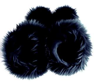 Solid Black Faux Fur Boots   Fluffy Fuzzy Boots  
