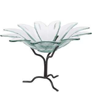  8 Tall Glass Daisy Bowl & Metal Stand